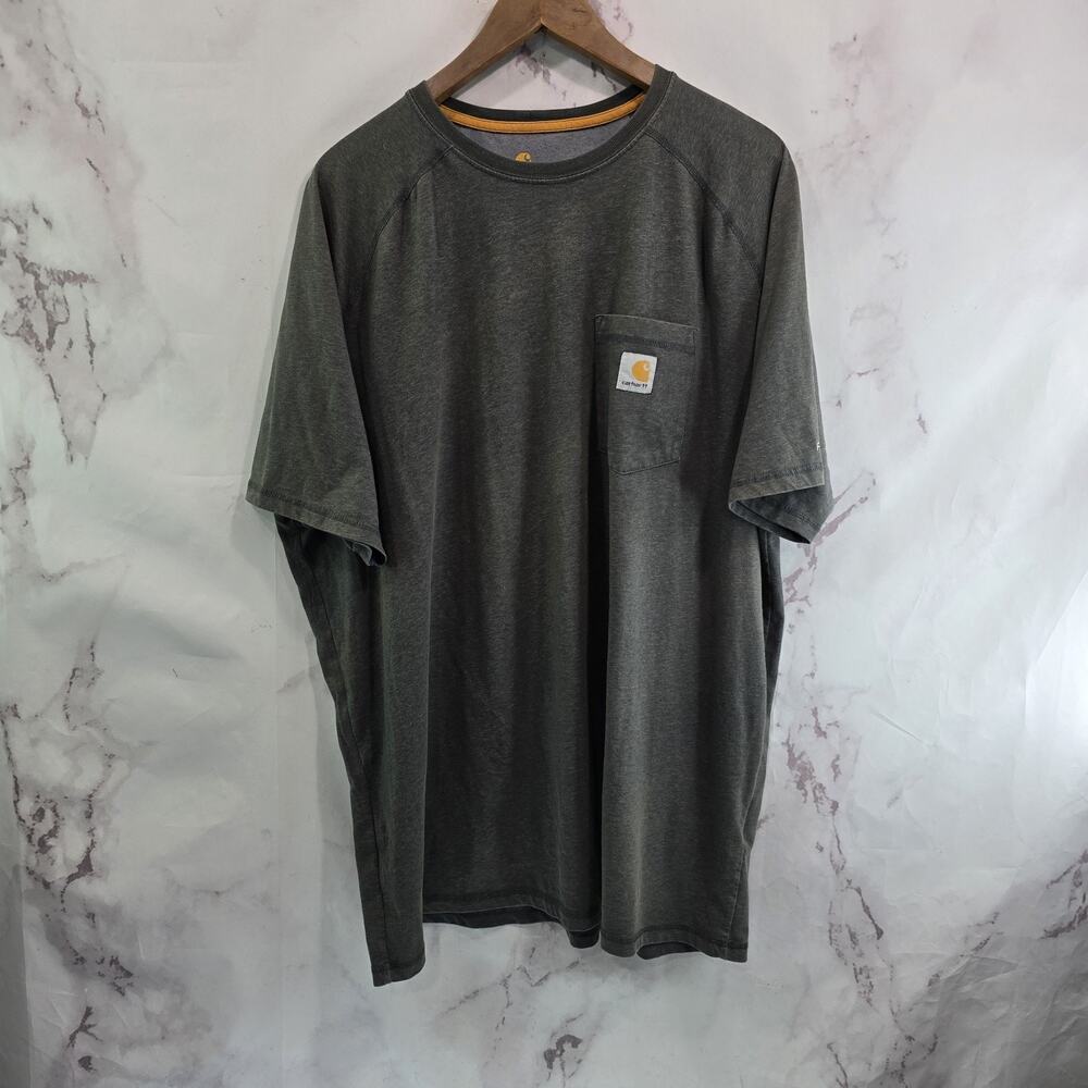 Carhartt T Shirt Mens 2XL Gray Pocket Relaxed Fit Short Sleeve Raglan Delmont